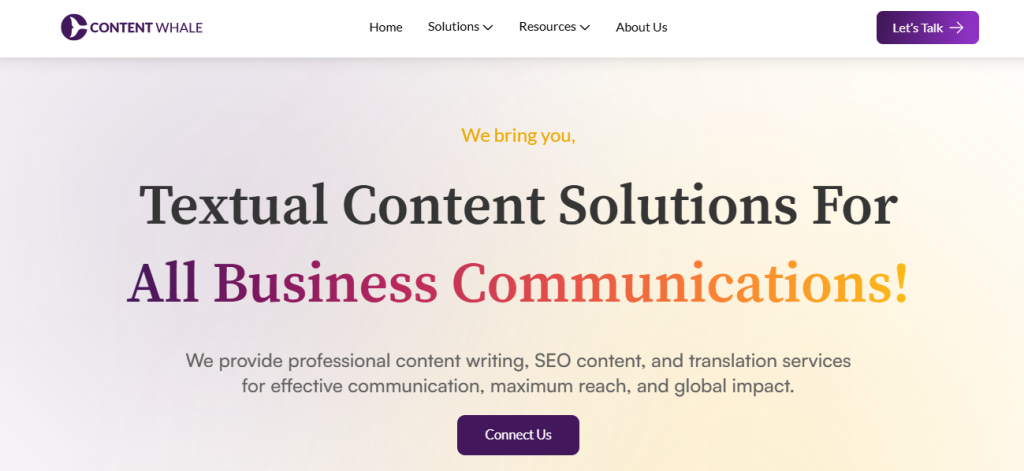 content whale homepage