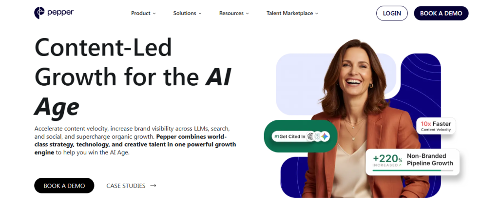 pepper website screenshot for h1copy blog about top content writing services in india