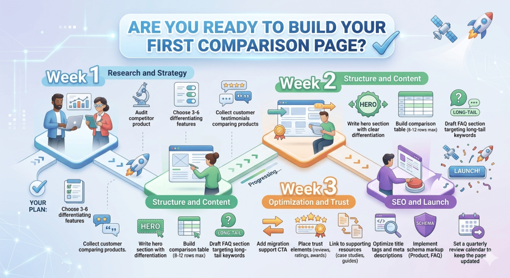 Comparison page roadmap infographic by h1copy 