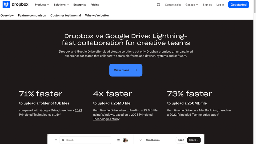 screenshot from dropbox blog