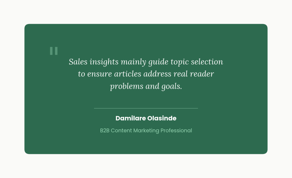 Damilare Olasinde on how sales insights shape B2B content strategy